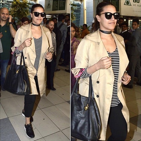 Neha Dhupia airport fashion