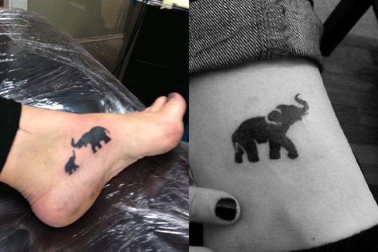 Silhouette elephant tattoo