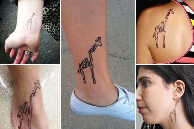 Stand tall giraffe tattoo