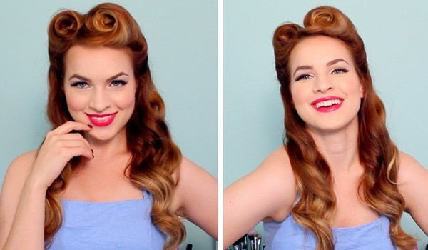 Easy Vintage Hairstyles for Natural Curly Hair Look 1960sMad Men  Bobby  Pin Blog  Vintage hair and makeup tips and tutorials