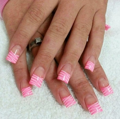 Zebra Pink Nail Art Designs