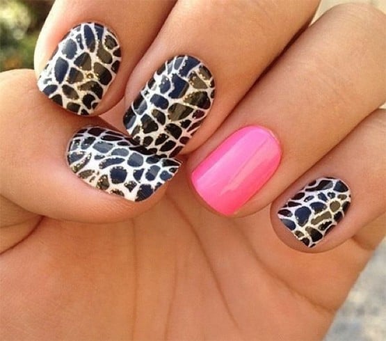 Zebra Print Finger Designs