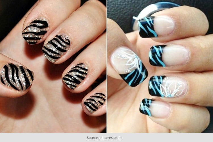 zebra tips nail art