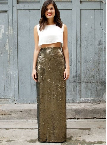 A Long Sequin Skirt