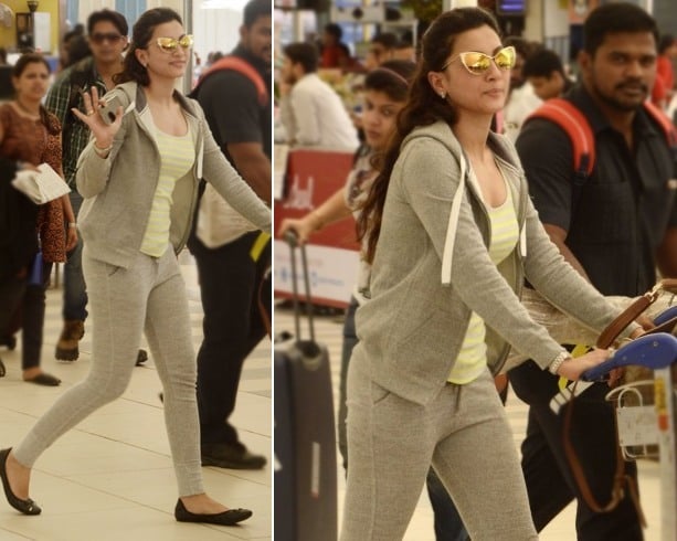 Gauhar Khan Airport Fashion
