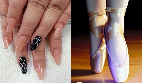 65 Ideas of Coffin Nails: Coffin Shaped Nails (A.K.A. Ballerina Nails)