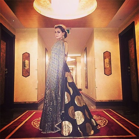 Dia Mirza in Manish Malhotra Lehenga