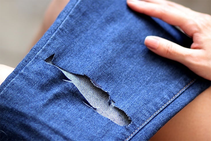 distressing jeans at home