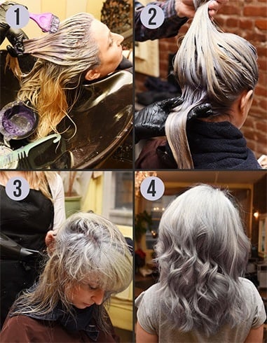 Dyed gray hair dye