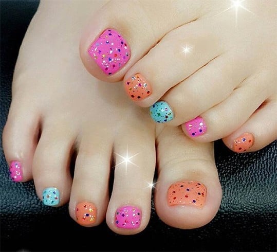 Glitter Toenail Designs