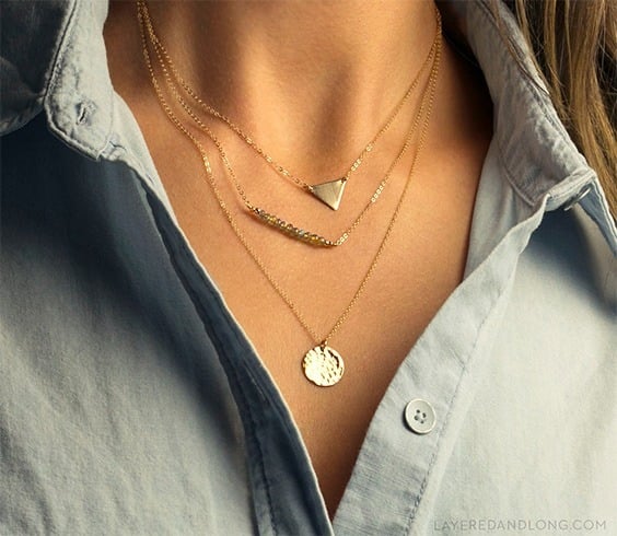 Gold layer necklaces