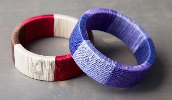 Silk thread double colour wrapped bangles - RR Fashion Jewellery