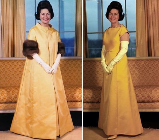 Lady Bird Johnson yellow gown