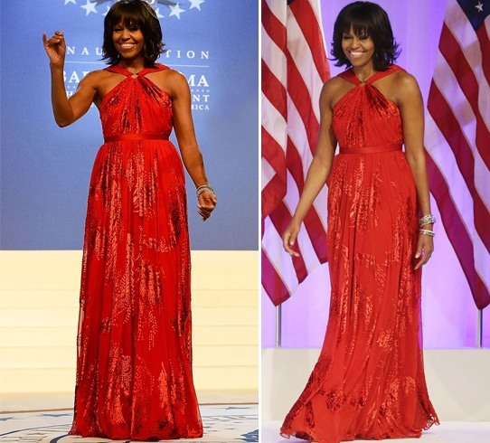 Michelle Obama inaugural sleeveless ball gown