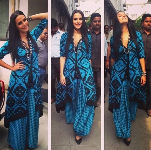 Neha Dhupia in kurta and palazzo