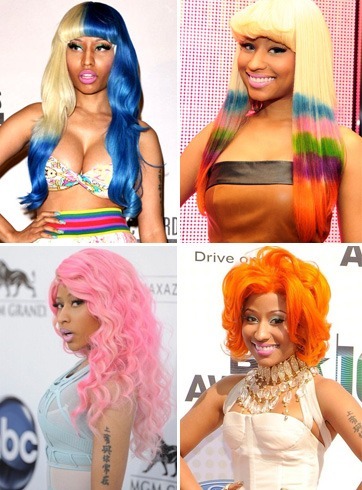 Nicki Minaj color wigs