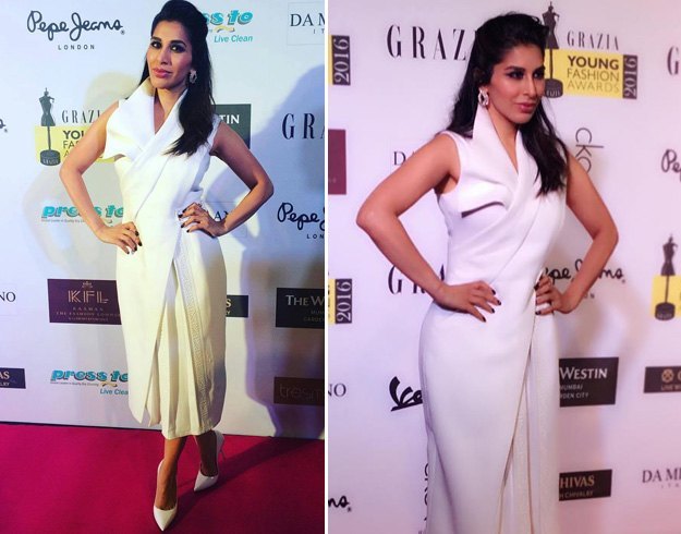 Sophie Choudry in Tanieya Khanuja white dress