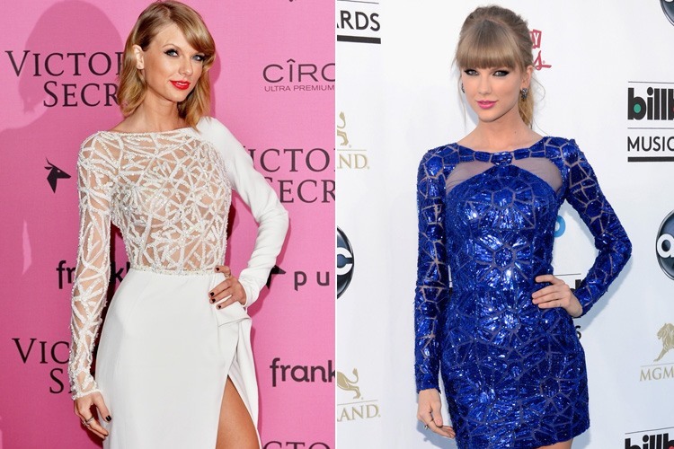 Taylor Swift Stil In Weiß Und Blau  