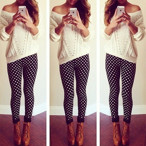 way to wear patterned leggings