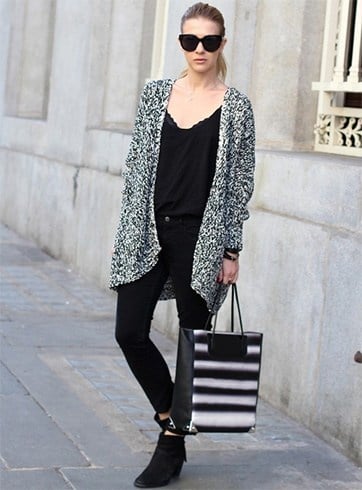 Wear a Long Cardigan With Black Dress