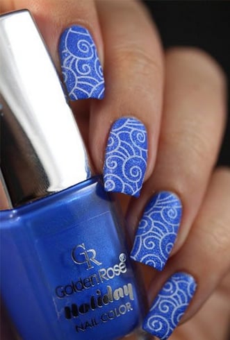 Abstract Blue Nail Design