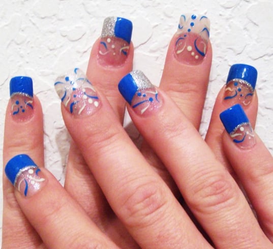 Blue Acrylic Nail Design