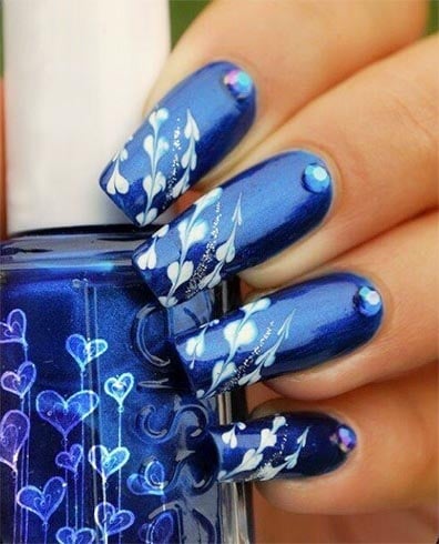 Blue Nail Art For Short Nails