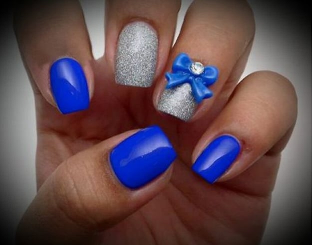 Blue Nail Design For Wedding