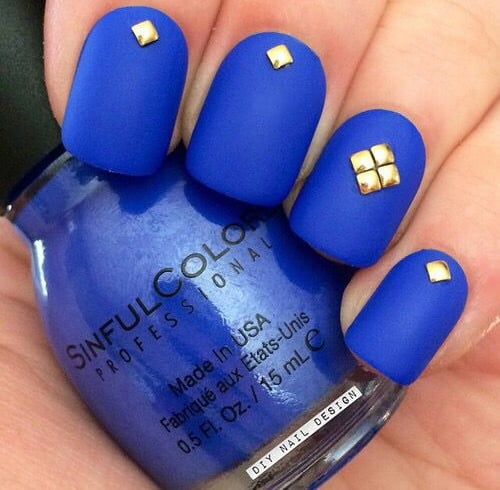 Matte Blue Nail Designs