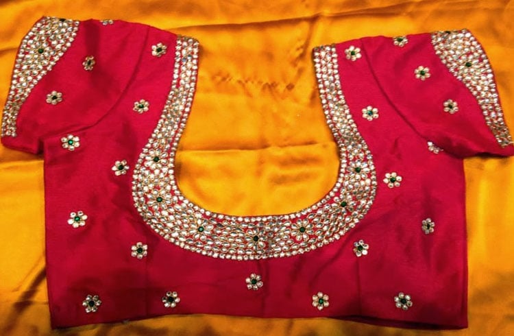 Simple maggam work blouse designs images