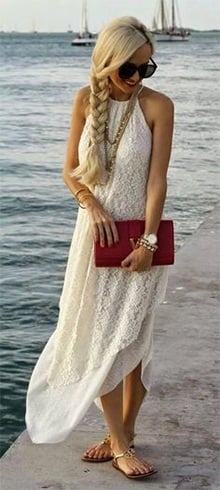 White Lace Maxi Dresses