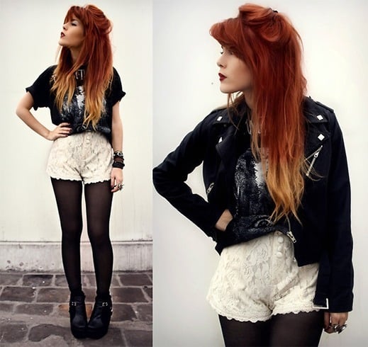 Lace Shorts Outfit Ideas