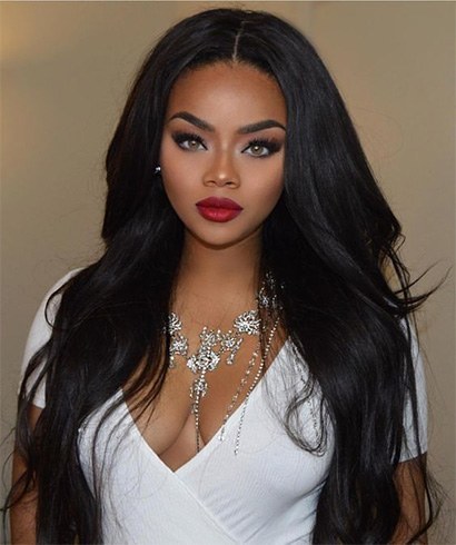 Red lips and dark eyes