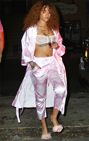 Rihanna in Pajamas