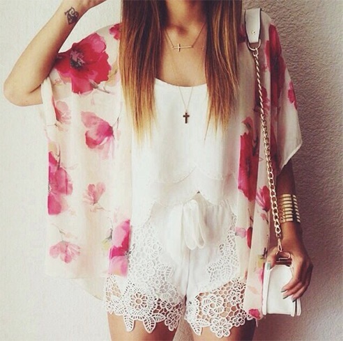 Summer Cute Outfits With Lace Shorts