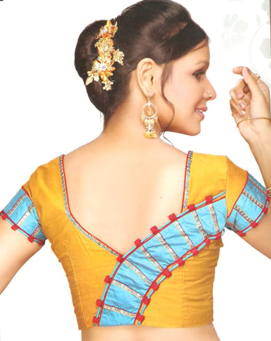 silk saree blouse designs back neck