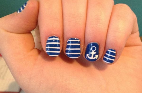 2. Easy DIY Striped Nail Art with Floss - wide 1