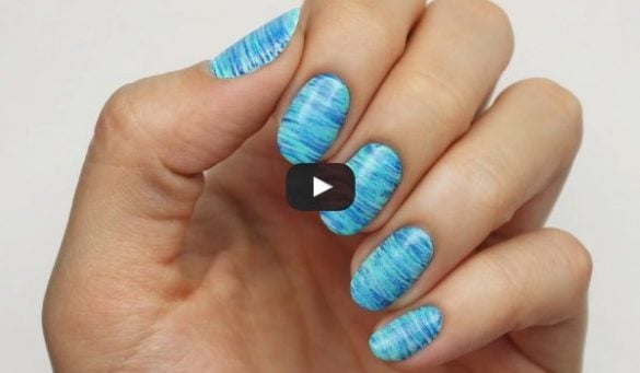 Striped Nail Art At