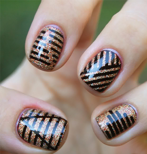Striped nail art designs