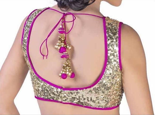 U Neck Blouse Designs