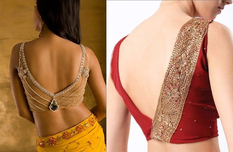 V Back Neck Design For Blouses