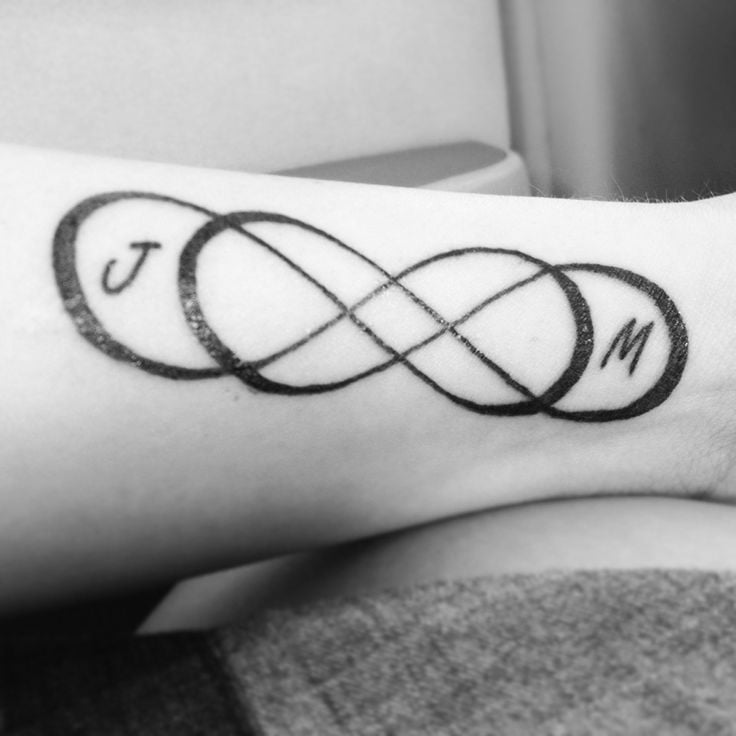 double infinity tattoos with initials