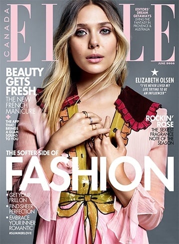 Elisabeth Olsen On Elle Canada June 2016 Magazine