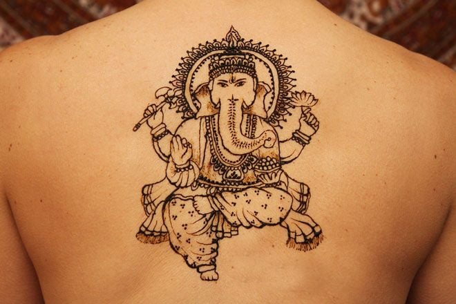 Ganapati Mehendi On Back