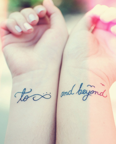 infinity and beyond tattoo for couple