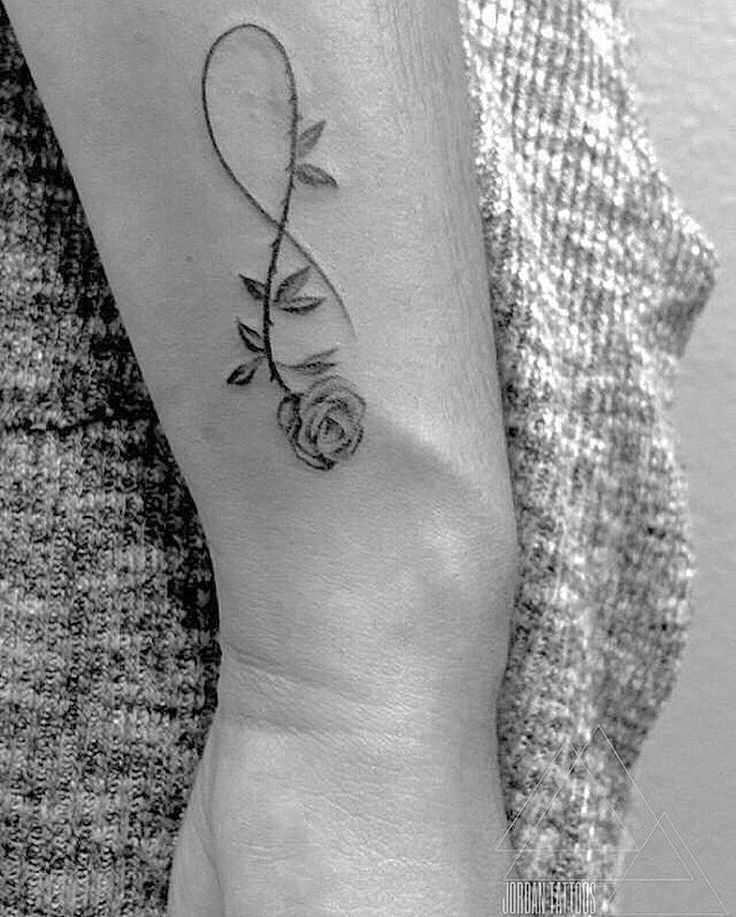 infinity with rose flower