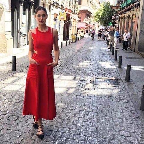 Nargis In Red Dress