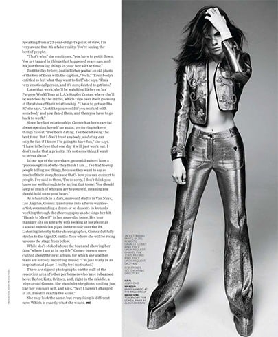 Selena Gomez On Marie Claire 2016 Magazine Photoshoot