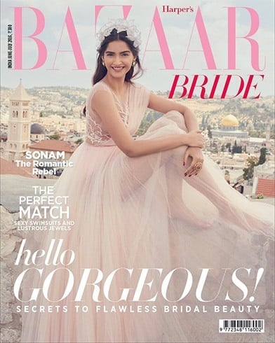 Sonam Kapoor On Bazaar Bride July 2016 Cover
