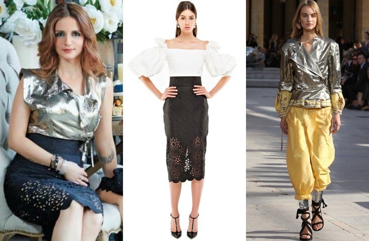 Sussanne Khan in Isabel Marant glaze top and Bambah Boutique skirt